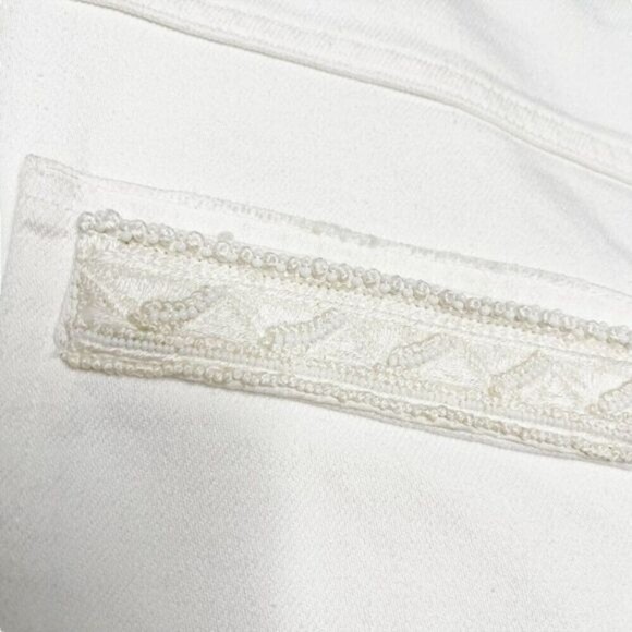 VALENTINO Button Front Denim Ricamato Skirt - Picture 9 of 14